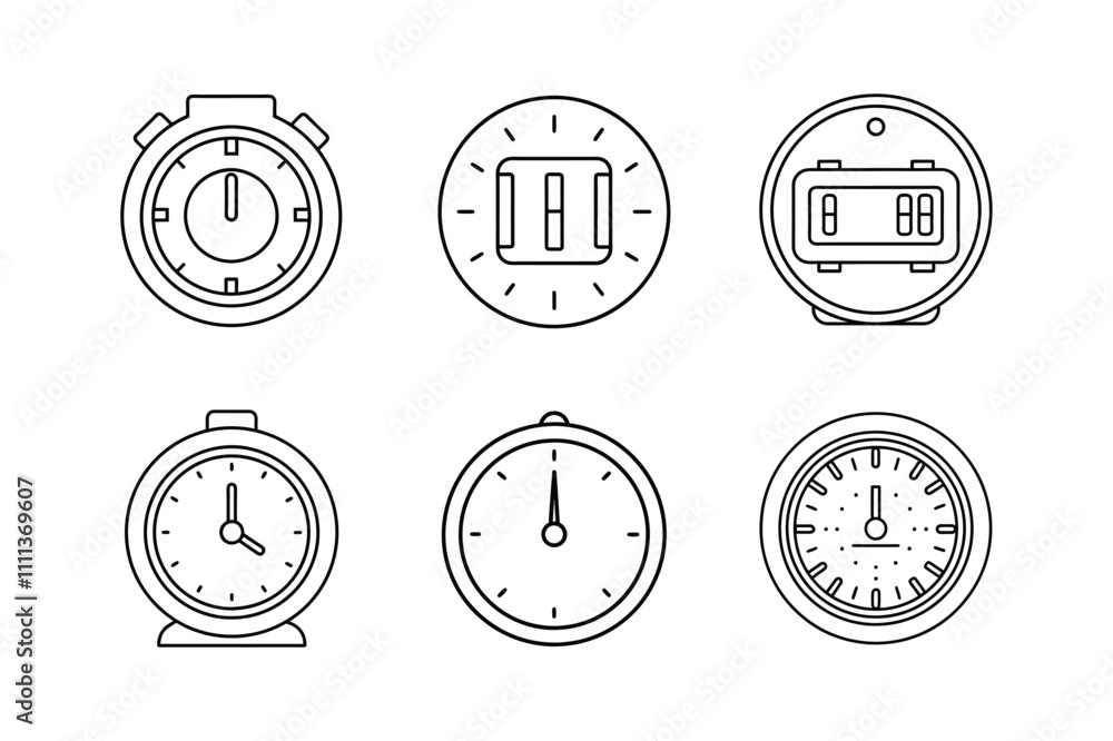 digital clock icon line art vector illustration outline design digital clock icon line art vector illustration outline design
