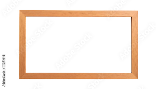 wooden blank photo frame isolated on a clean white background