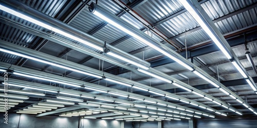 LED tube light bulbs illuminating a garage ceiling at night  LED  tube light  bulbs  lamps  lighting  garage