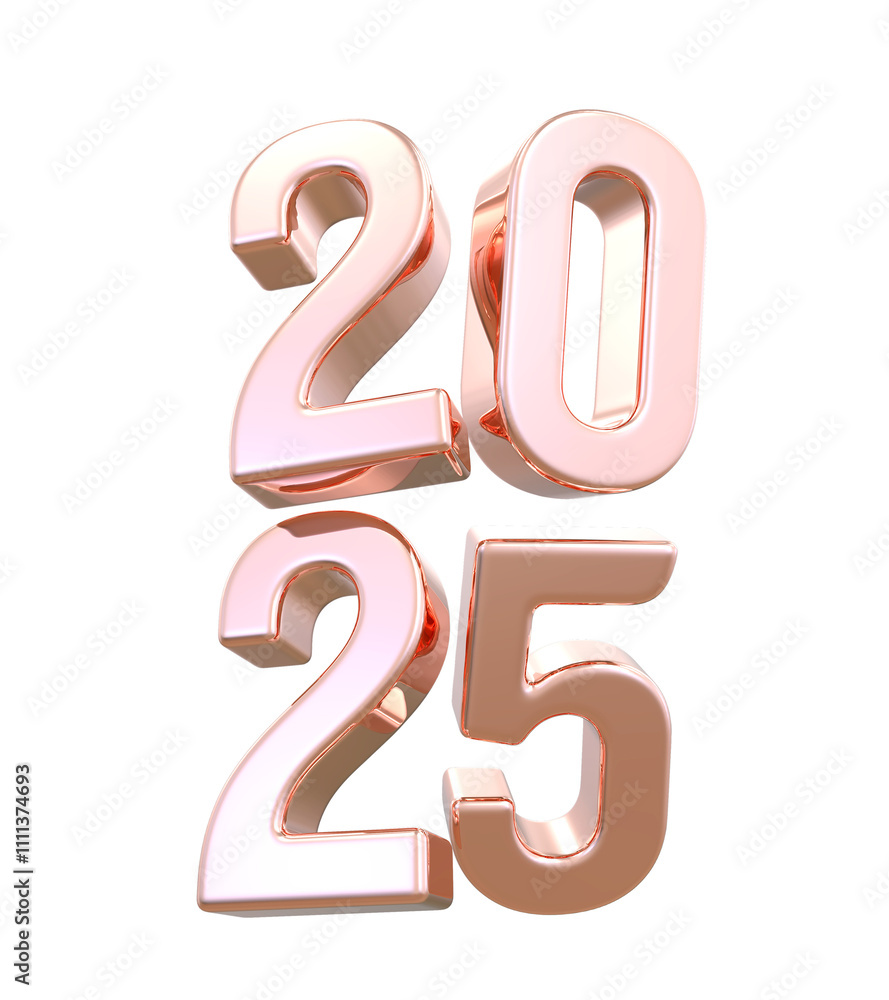 2025 Rose Gold Number New Year 2025 Rose Gold Number New Year