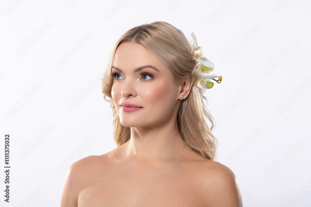 An Elegant Model Featuring a Beautiful Floral Accent Along with a Stunning Sparkle Effect