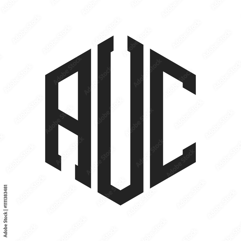 AUC Logo Design. Initial Letter AUC Monogram Logo using Hexagon shape AUC Logo Design. Initial Letter AUC Monogram Logo using Hexagon shape