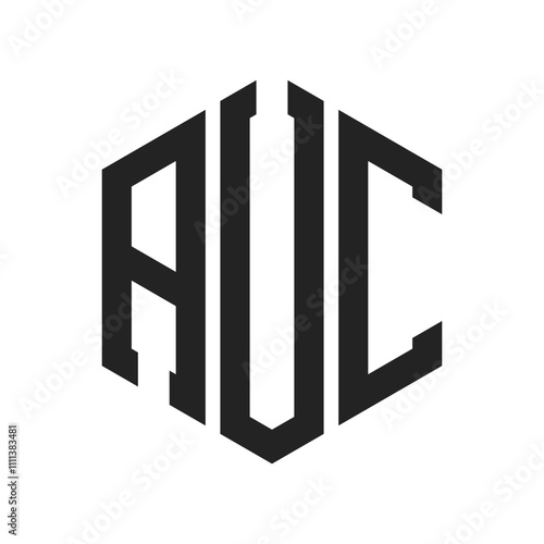 AUC Logo Design. Initial Letter AUC Monogram Logo using Hexagon shape