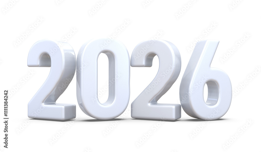 2026 Silver Number Happy New Year 2026 Silver Number Happy New Year
