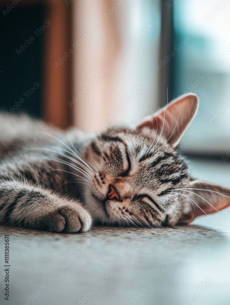 Cute cat napping on the floor - ai Cute cat napping on the floor - ai
