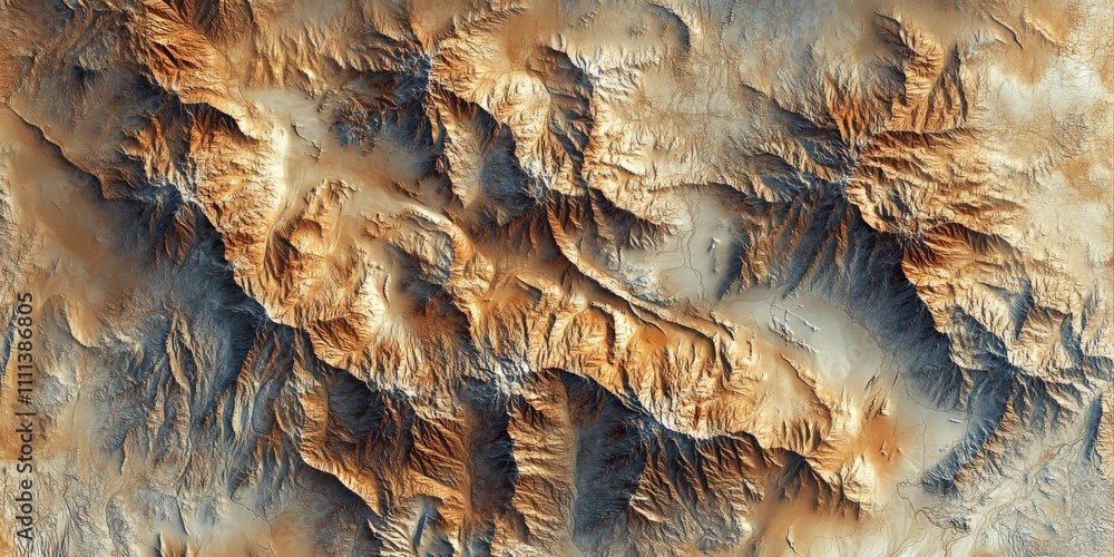 3D Relief Map Aerial View of Mountain Range Rugged Terrain Textured Landscape 3D Relief Map Aerial View of Mountain Range Rugged Terrain Textured Landscape