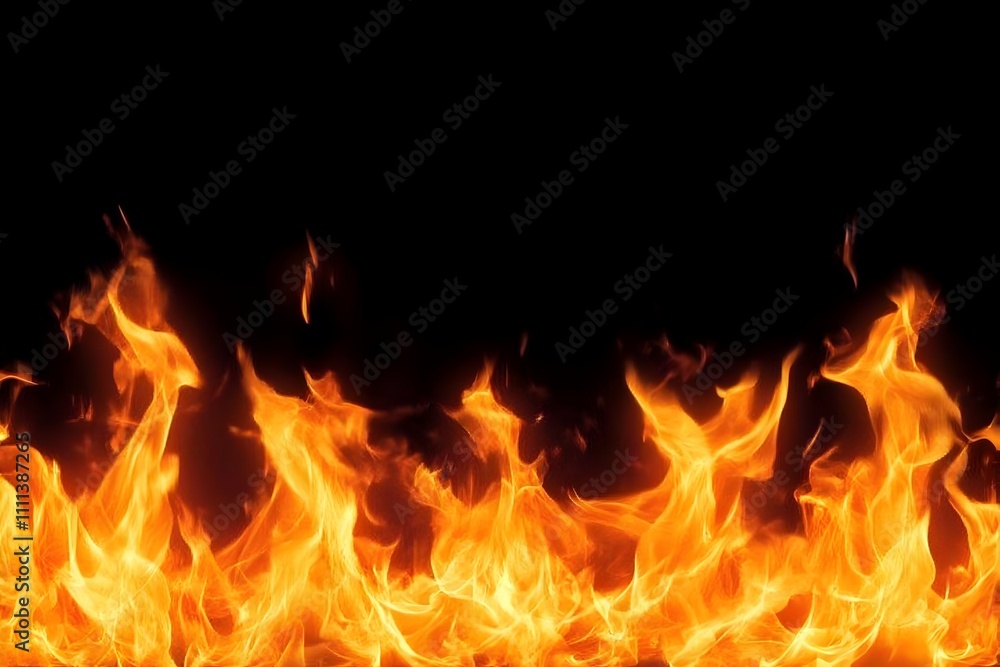 Fiery Abstract Borders Framing a Dark Background with Intense Flames Fiery Abstract Borders Framing a Dark Background with Intense Flames