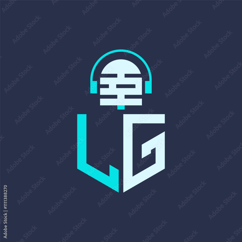 LG Microphone Logo Design for Audio, Music, and Podcast Branding - Letter LG Logo Professional Vector Illustration for Creative Industries LG Microphone Logo Design for Audio, Music, and Podcast Branding - Letter LG Logo Professional Vector Illustration for Creative Industries