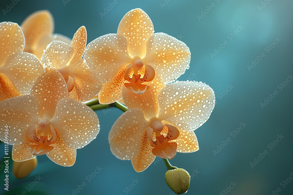 Dew Kissed Peach Orchids Bloom Beautifully Dew Kissed Peach Orchids Bloom Beautifully