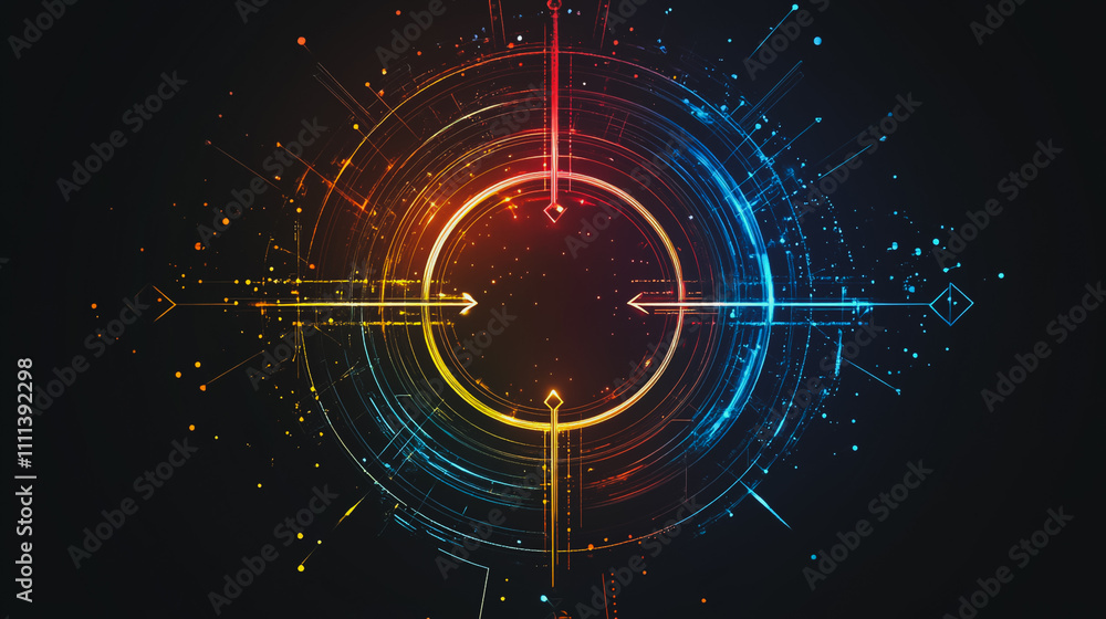 Abstract black background with Colorful geometric lines. Digital future technology . Abstract business connection of lines from nodes innovation of communication in the network.
Abstract black background with Colorful geometric lines. Digital future technology . Abstract business connection of lines from nodes innovation of communication in the network.