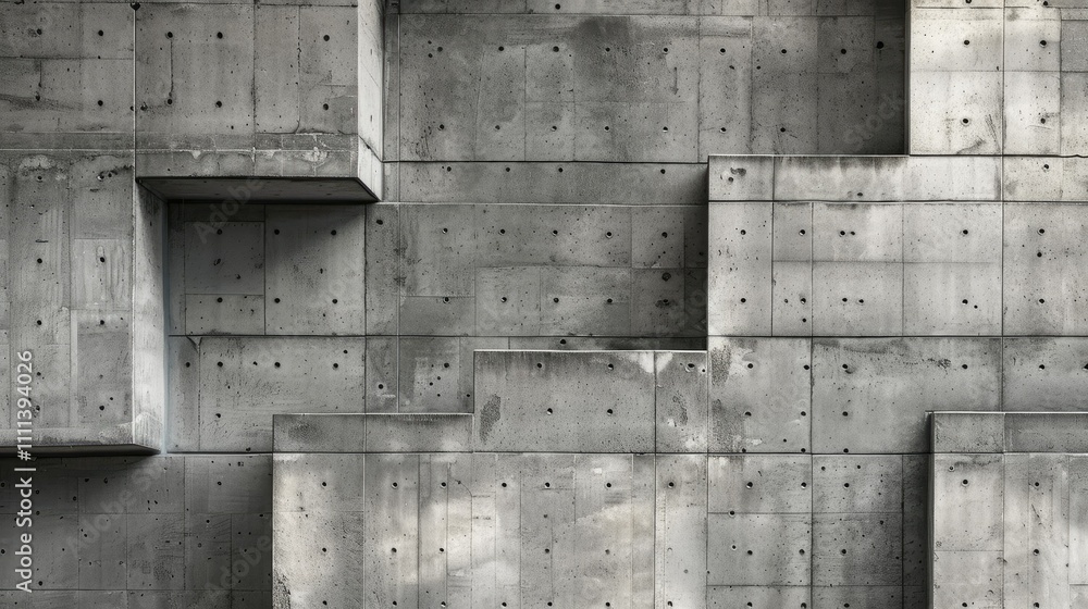 Concrete texture with modern geometric overlays