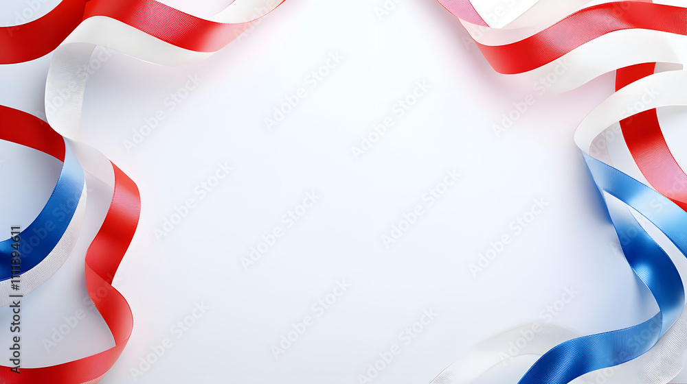 Fototapeta premium Red White And Blue Ribbon illustration background