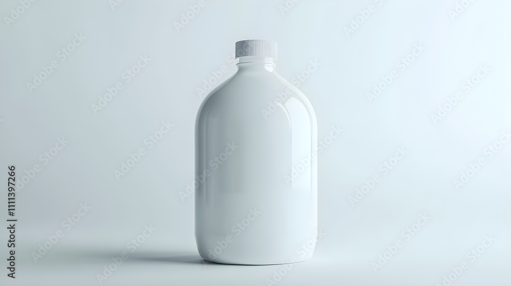 Minimalist White Plastic Bottle on White Background: A Study in Simplicity and Functionality Minimalist White Plastic Bottle on White Background: A Study in Simplicity and Functionality