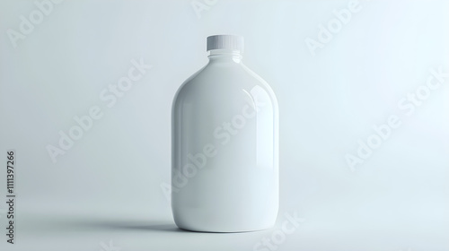 Minimalist White Plastic Bottle on White Background: A Study in Simplicity and Functionality