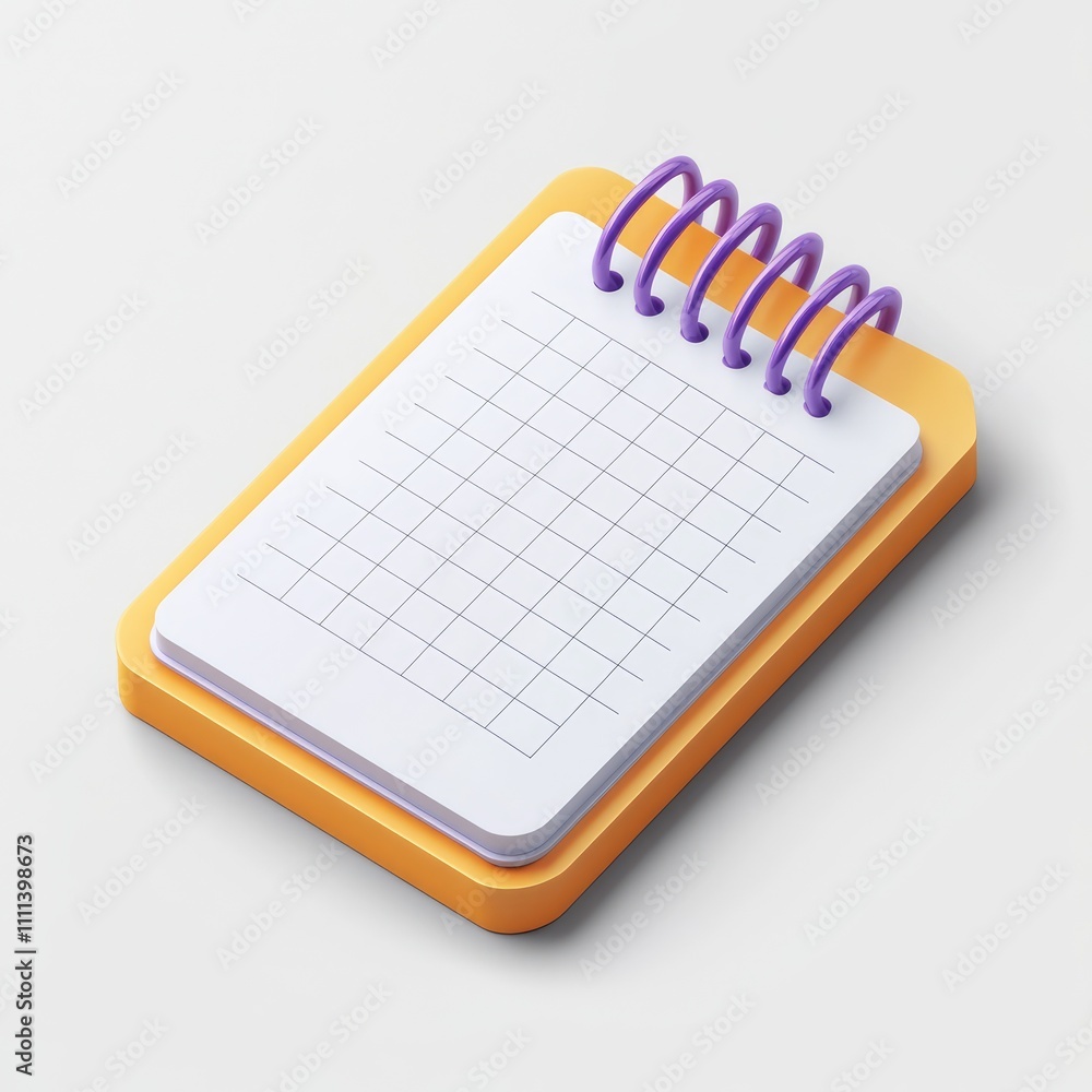 Orange spiral notepad with grid paper. Orange spiral notepad with grid paper.