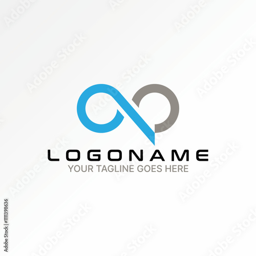 Logo design graphic concept creative premium vector stock image graphic initial CP CC OP QC font connected infinity circle to monogram typography tech photo