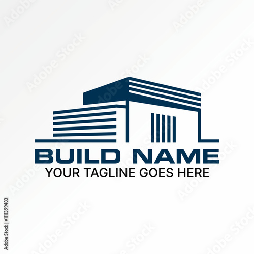 Logo design graphic concept creative premium vector stock image graphic industrial building construction warehouse office to sky tower house property photo