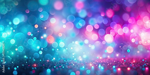 Glowing blurred lights abstract background with pastel neon pink, blue, teal, and purple colors, Glowing