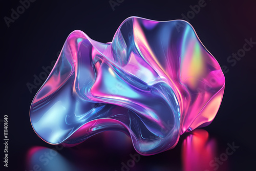 abstract iridescent liquid on dark background