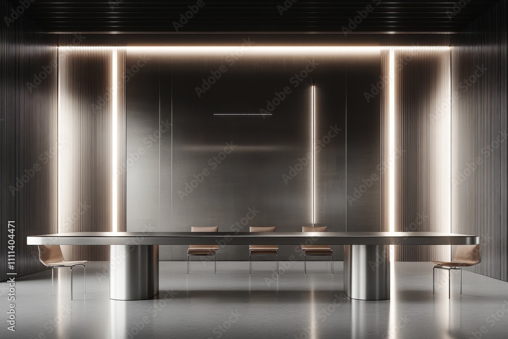 Modern Boardroom with Sleek Design, Minimalist Aesthetic, Soft Lighting, and Contemporary Furniture Ideal for Corporate Meetings and Professional Gatherings Modern Boardroom with Sleek Design, Minimalist Aesthetic, Soft Lighting, and Contemporary Furniture Ideal for Corporate Meetings and Professional Gatherings
