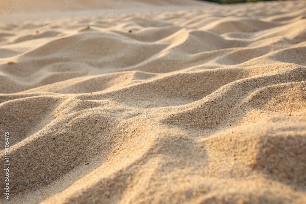 Fototapeta premium Close-Up of Fine Sand Texture Under Soft Natural Light, with Subtle Ripples