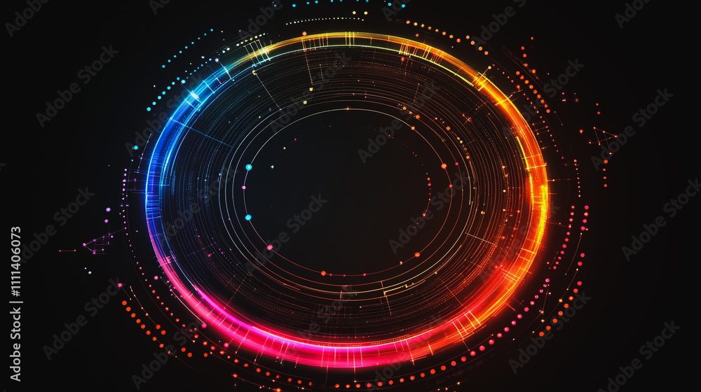 Abstract black background with Colorful geometric lines. Digital future technology . Abstract business connection of lines from nodes innovation of communication in the network. Abstract black background with Colorful geometric lines. Digital future technology . Abstract business connection of lines from nodes innovation of communication in the network.