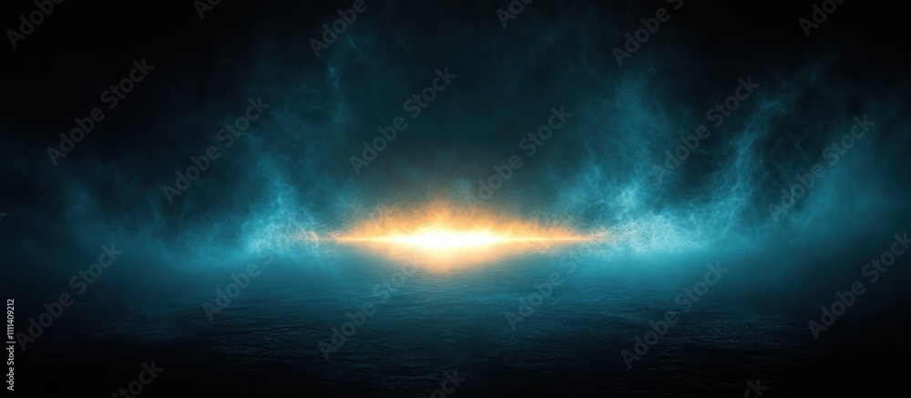 Fototapeta premium Ethereal Fog and Dark Horizon Surreal Landscape with Glowing Effects