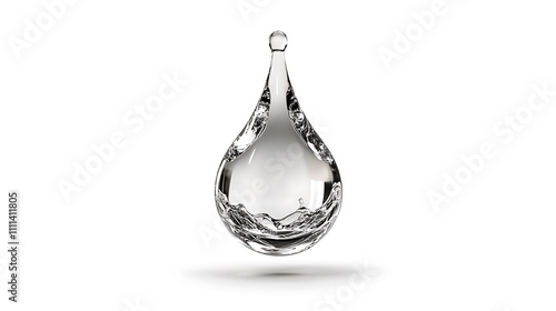 Crystal-Clear Water Drop: A Stunning 3D Render AI Generated