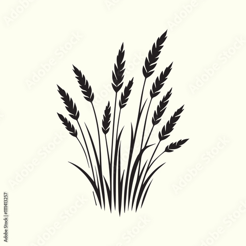 grass and flowers, black grass and flowers vector, grass and flowers silhouette vector illustration design.
