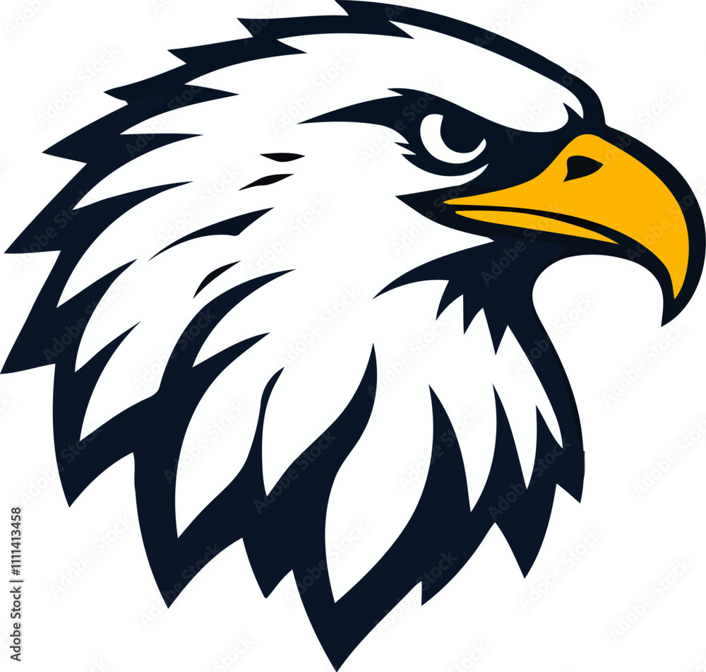 Obraz premium Eagle head isolated on white vector illustration. Ai generated