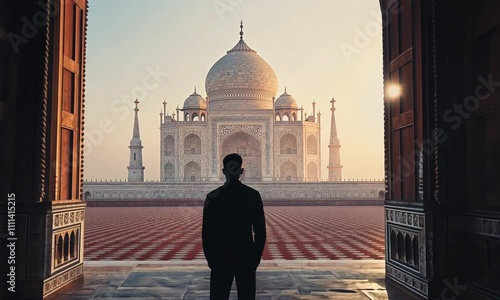 Taj Mahal Sunrise: A Silhouette of Wonder