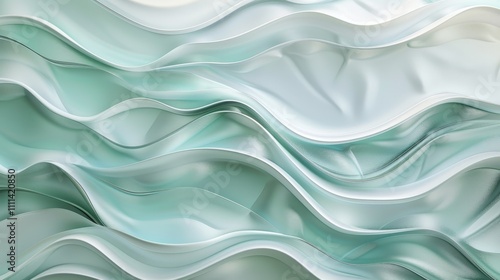 Turquoise waves creating an abstract and elegant pattern, perfect for backgrounds and design projects