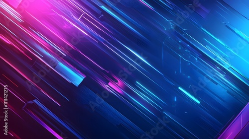 Abstract Neon Lines Digital Art Background Design