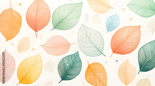 Delicate leaves in soft colors create serene botanical scene