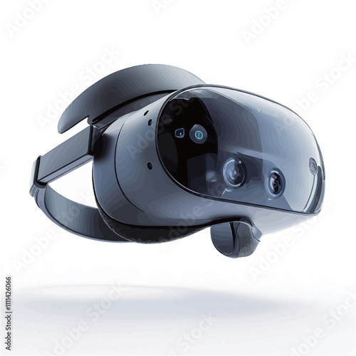 Virtual reality headset isolated on white background. 3d render. Technology concept..eps