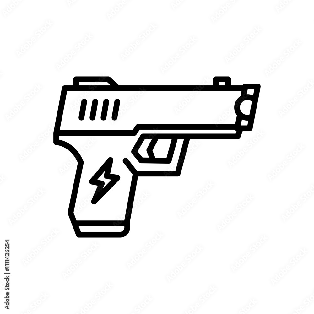 stun gun icon vector, line style icon stun gun icon vector, line style icon
