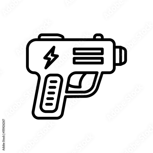 stun gun icon vector, line style icon