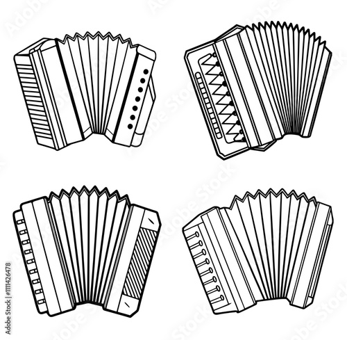 accordion silhouette vector illustration