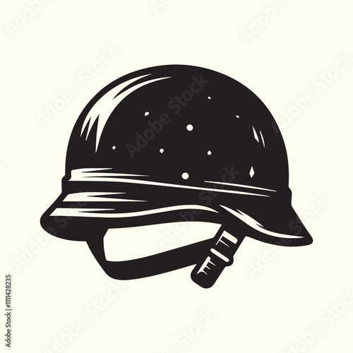 military cap illustration, black military cap logo vector, military cap silhouette vector illustration design.