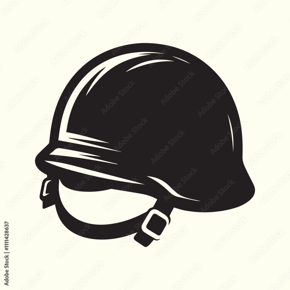 Naklejka premium military cap illustration, black military cap logo vector, military cap silhouette vector illustration design.