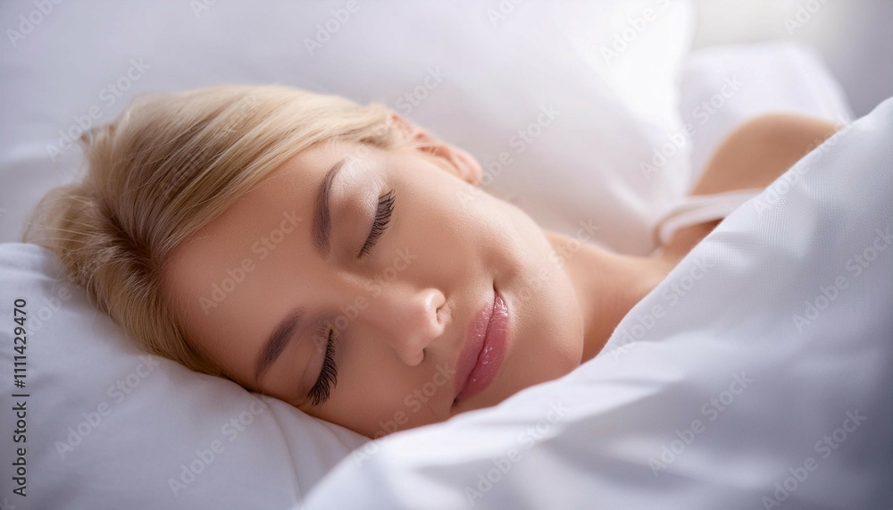 Person sleeping peacefully in bed, symbolizing rest, relaxation, and dreams. Person sleeping peacefully in bed, symbolizing rest, relaxation, and dreams.