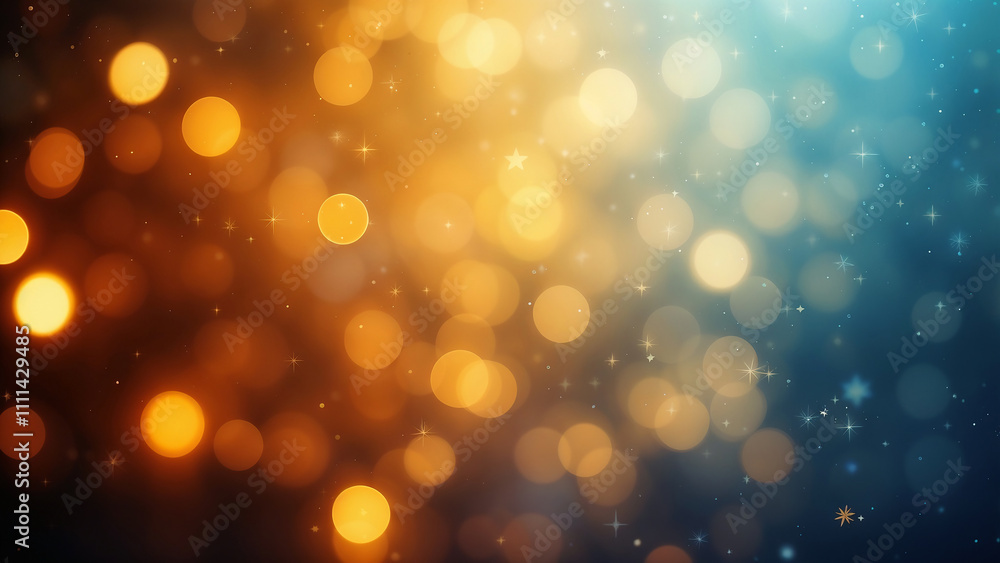 Magical Christmas Bokeh Light Effects with Golden Glowing Circles on Dark Background Illustration Magical Christmas Bokeh Light Effects with Golden Glowing Circles on Dark Background Illustration