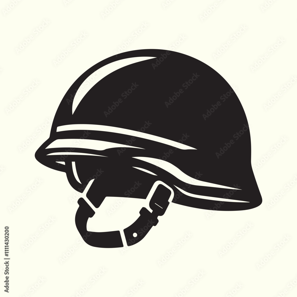 Naklejka premium military cap illustration, black military cap logo vector, military cap silhouette vector illustration design.