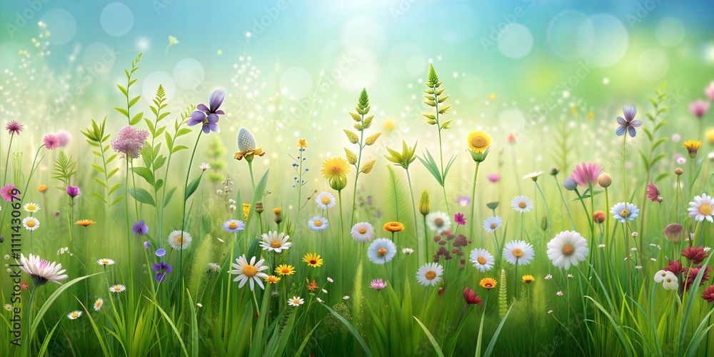 Panoramic Meadow Vista: An Expansive Green Canvas Panoramic Meadow Vista: An Expansive Green Canvas