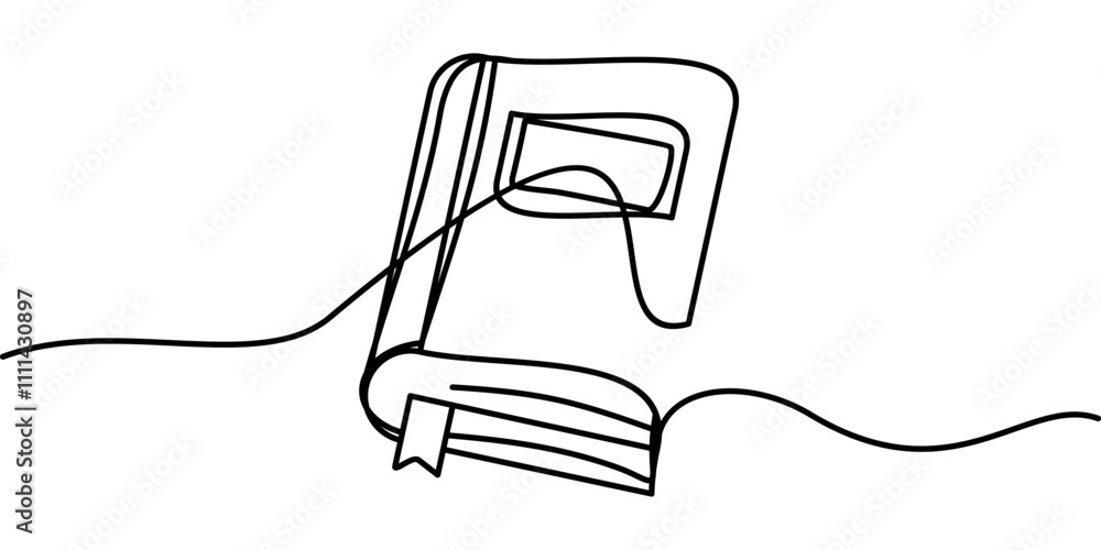 continuous line drawing of book symbol. abstract line art illustration symbolizing learning continuous line drawing of book symbol. abstract line art illustration symbolizing learning