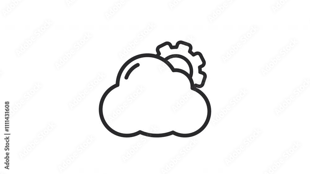 Cloud computing gears animation represent technological progress Cloud computing gears animation represent technological progress
