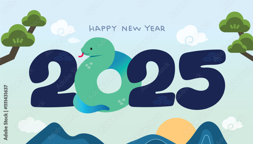 2025년 새해 뱀의 해 일러스트 2025년 새해 뱀의 해 일러스트