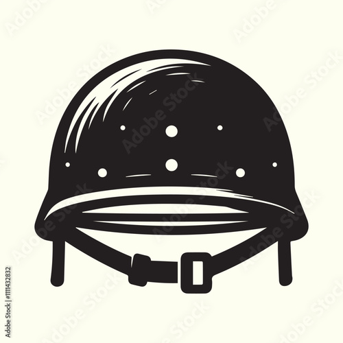 military cap illustration, black military cap logo vector, military cap silhouette vector illustration design.