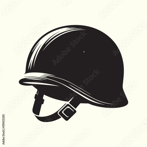 military cap illustration, black military cap logo vector, military cap silhouette vector illustration design.