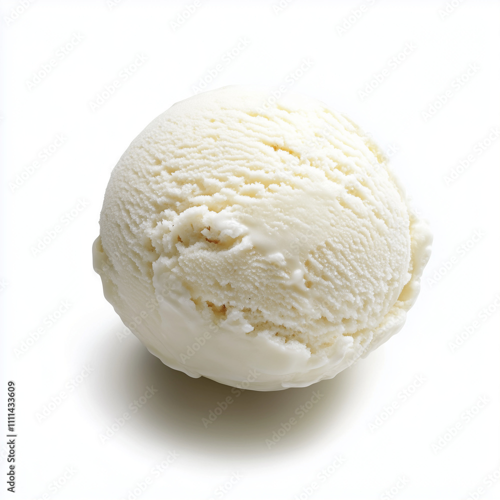 Vanilla ice cream scoop isolated on a white background Vanilla ice cream scoop isolated on a white background
